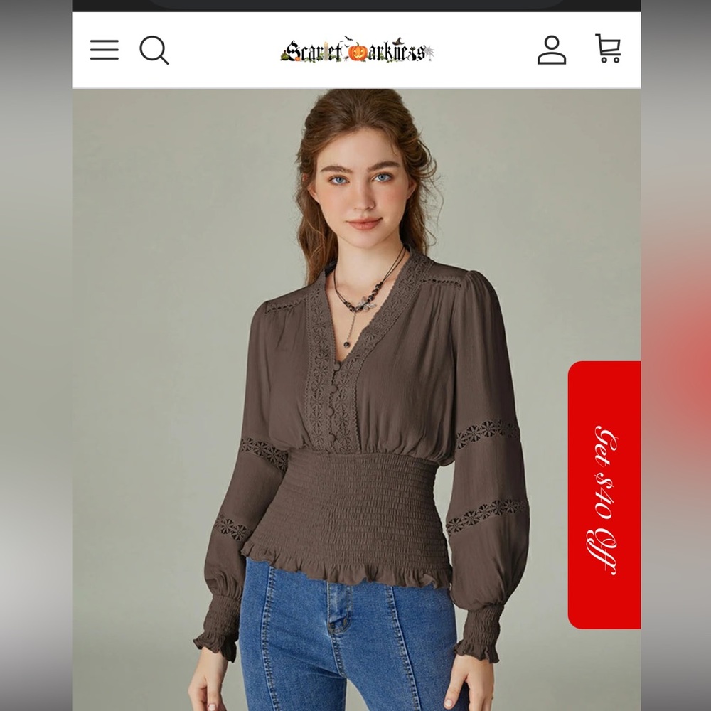 NWT Scarlet Darkness chocolate brown top